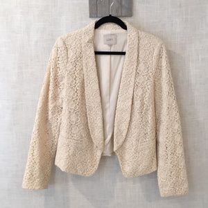 Loft laced Blazer size 4 cream color